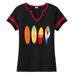 Surf Lover Summer Ladies Halftime Notch Neck Tee