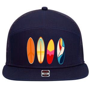 Surf Lover Summer 7 Panel Mesh Trucker Snapback Hat