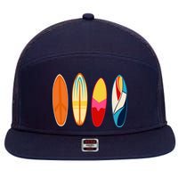 Surf Lover Summer 7 Panel Mesh Trucker Snapback Hat