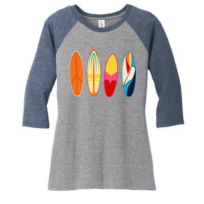 Surf Lover Summer Women's Tri-Blend 3/4-Sleeve Raglan Shirt