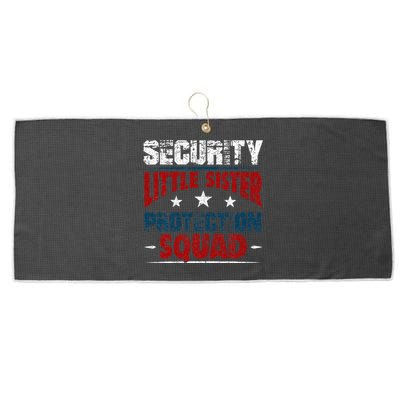 Security Little Sister Protection Squad Brother Large Microfiber Waffle Golf Towel