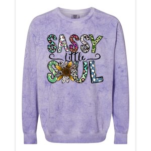 Sassy Little Soul Funny Floral Leopard Colorblast Crewneck Sweatshirt