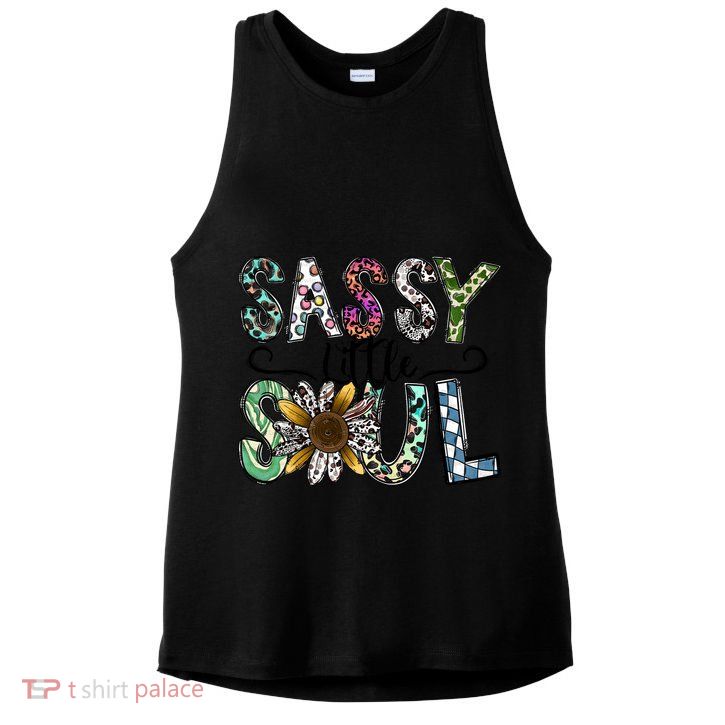 Sassy Little Soul Funny Floral Leopard Ladies PosiCharge Tri-Blend Wicking Tank