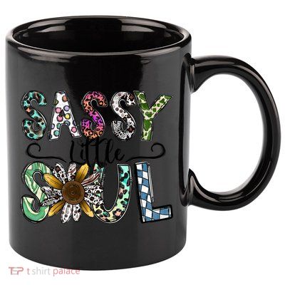 Sassy Little Soul Funny Floral Leopard 11oz C Handle Ceramic Mug