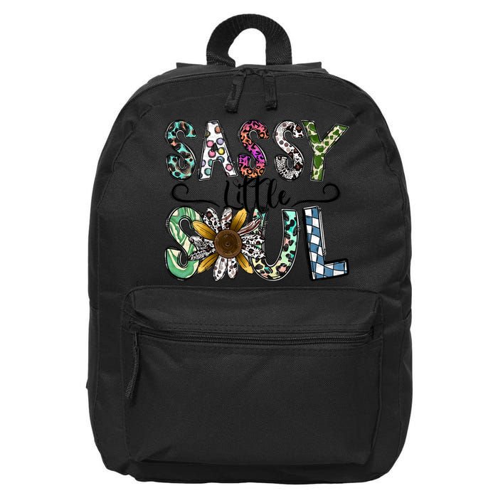 Sassy Little Soul Funny Floral Leopard 16 in Basic Backpack