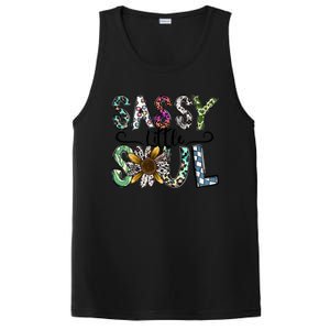 Sassy Little Soul Funny Floral Leopard PosiCharge Competitor Tank