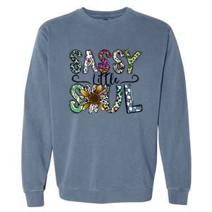 Sassy Little Soul Funny Floral Leopard Garment-Dyed Sweatshirt