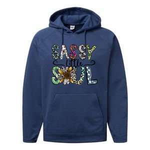 Sassy Little Soul Funny Floral Leopard Performance Fleece Hoodie