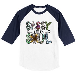 Sassy Little Soul Funny Floral Leopard Baseball Sleeve Shirt