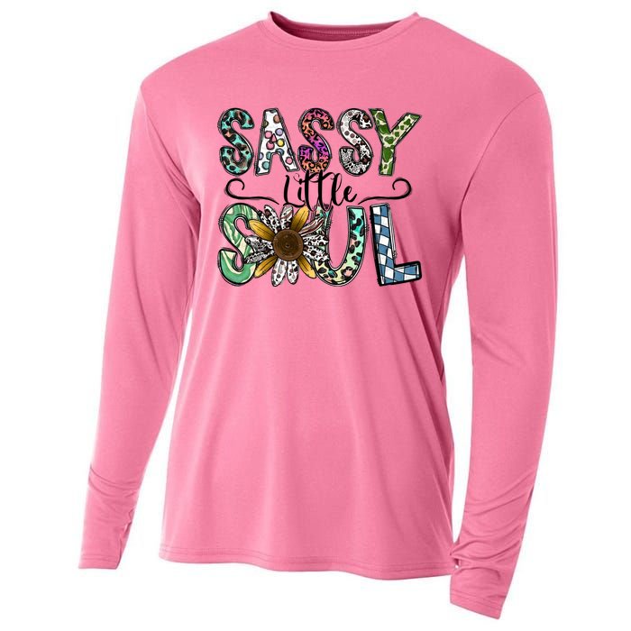 Sassy Little Soul Funny Floral Leopard Cooling Performance Long Sleeve Crew