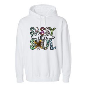 Sassy Little Soul Funny Floral Leopard Garment-Dyed Fleece Hoodie