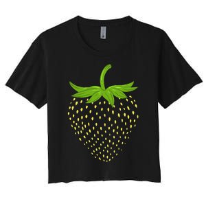 Strawberry Lazy Strawberry Costume Halloween Women's Crop Top Tee