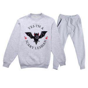 Scary Lesbian Sapphic Wlw Pride Lesbian Premium Crewneck Sweatsuit Set