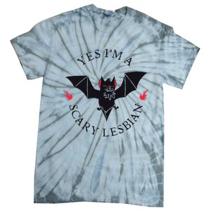 Scary Lesbian Sapphic Wlw Pride Lesbian Tie-Dye T-Shirt