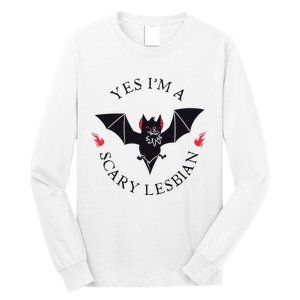 Scary Lesbian Sapphic Wlw Pride Lesbian Long Sleeve Shirt