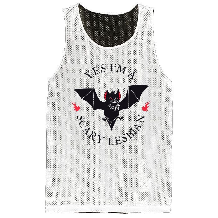 Scary Lesbian Sapphic Wlw Pride Lesbian Mesh Reversible Basketball Jersey Tank