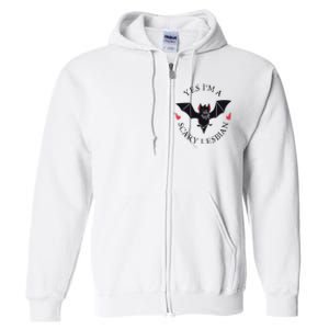 Scary Lesbian Sapphic Wlw Pride Lesbian Full Zip Hoodie