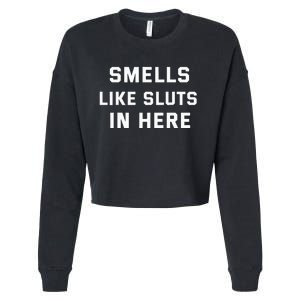 Smells Like Slut In Here Offensive Cropped Pullover Crew