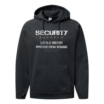 Security Little Sister Protection Squad Big Brother Siblings Performance Fleece Hoodie