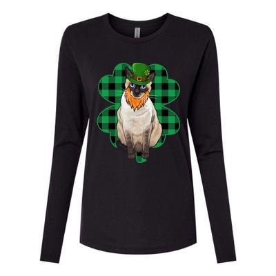 Siamese Leprechaun St Patricks Day Lucky Clover Gift Womens Cotton Relaxed Long Sleeve T-Shirt