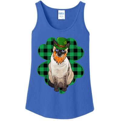 Siamese Leprechaun St Patricks Day Lucky Clover Gift Ladies Essential Tank