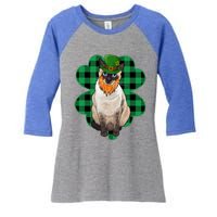 Siamese Leprechaun St Patricks Day Lucky Clover Gift Women's Tri-Blend 3/4-Sleeve Raglan Shirt