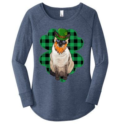 Siamese Leprechaun St Patricks Day Lucky Clover Gift Women's Perfect Tri Tunic Long Sleeve Shirt