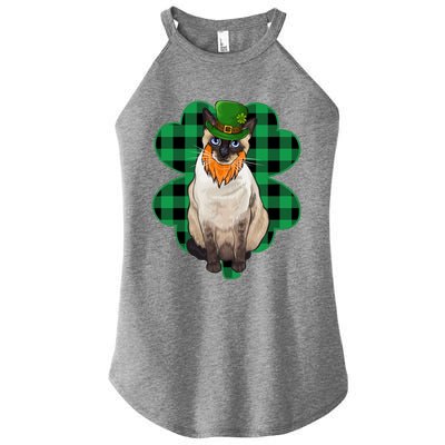 Siamese Leprechaun St Patricks Day Lucky Clover Gift Women's Perfect Tri Rocker Tank