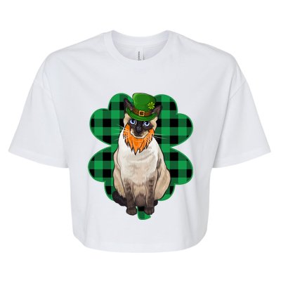 Siamese Leprechaun St Patricks Day Lucky Clover Gift Bella+Canvas Jersey Crop Tee