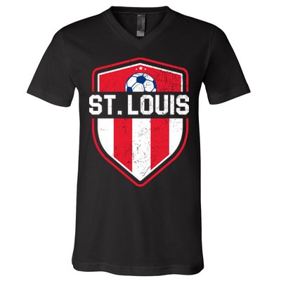 St Louis Soccer Vintage V-Neck T-Shirt