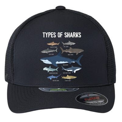 Shark Lover Shirt, Shark Lover Gift, Types Of Shark Flexfit Unipanel Trucker Cap