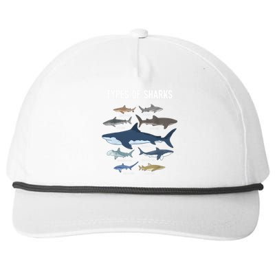 Shark Lover Shirt, Shark Lover Gift, Types Of Shark Snapback Five-Panel Rope Hat