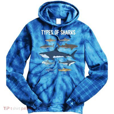 Shark Lover Shirt, Shark Lover Gift, Types Of Shark Tie Dye Hoodie