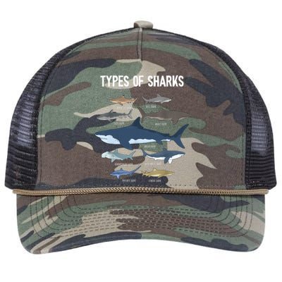 Shark Lover Shirt, Shark Lover Gift, Types Of Shark Retro Rope Trucker Hat Cap