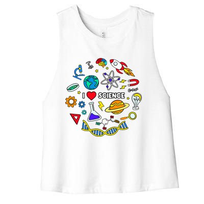 Science Lover Science Student Chemistry Funny Science   Women's Racerback Cropped Tank