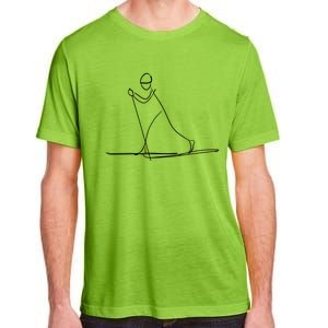 Skiing Lover Ski Minimalist Funny Skier Gift Adult ChromaSoft Performance T-Shirt