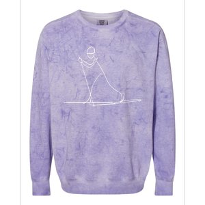 Skiing Lover Ski Minimalist Funny Skier Gift Colorblast Crewneck Sweatshirt