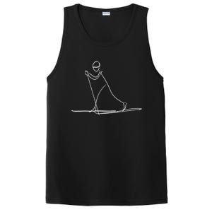 Skiing Lover Ski Minimalist Funny Skier Gift PosiCharge Competitor Tank