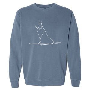 Skiing Lover Ski Minimalist Funny Skier Gift Garment-Dyed Sweatshirt