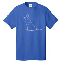 Skiing Lover Ski Minimalist Funny Skier Gift Tall T-Shirt