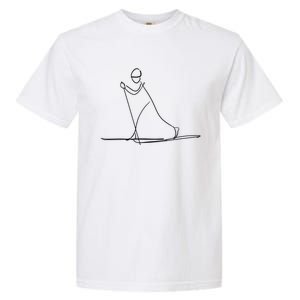 Skiing Lover Ski Minimalist Funny Skier Gift Garment-Dyed Heavyweight T-Shirt