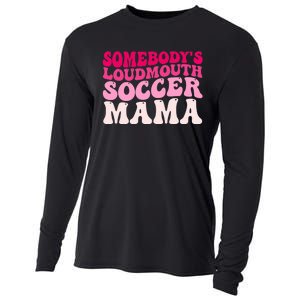 Somebody's Loudmouth Soccer Mama Mothers Day Groovy Mom Cooling Performance Long Sleeve Crew