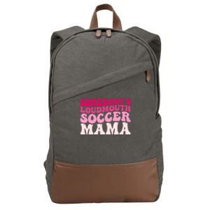 Somebody's Loudmouth Soccer Mama Mothers Day Groovy Mom Cotton Canvas Backpack