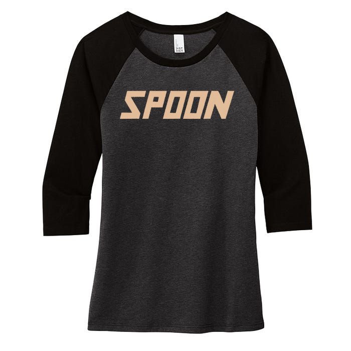 Spoon Logo Women's Tri-Blend 3/4-Sleeve Raglan Shirt