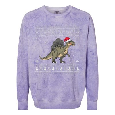 Spinosaurus Lovers Santa Ugly Xmas Sweater Colorblast Crewneck Sweatshirt