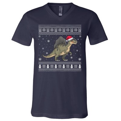 Spinosaurus Lovers Santa Ugly Xmas Sweater V-Neck T-Shirt