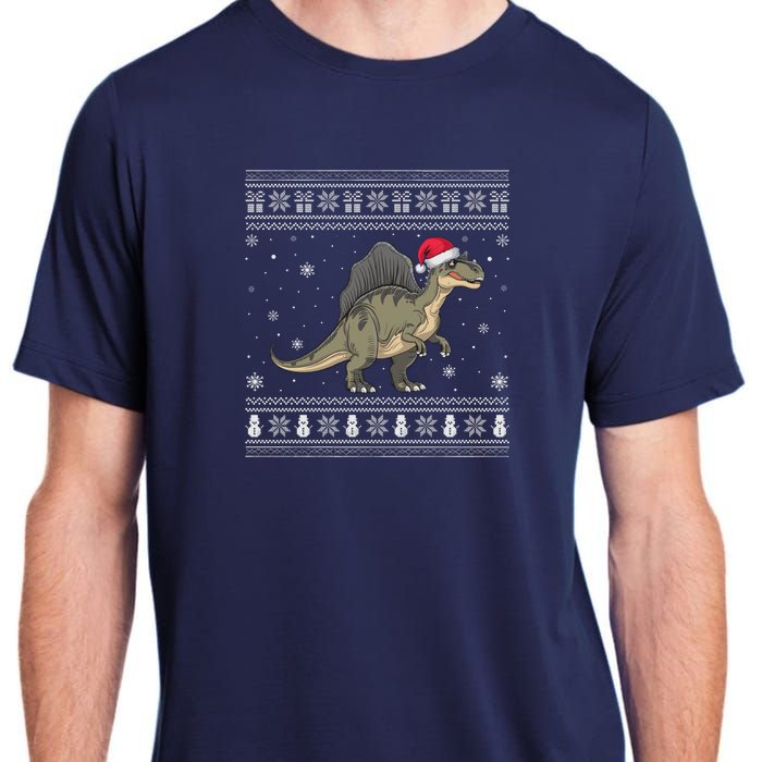 Spinosaurus Lovers Santa Ugly Xmas Sweater Adult ChromaSoft Performance T-Shirt