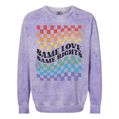 Same Love Same Rights Pride Month Love Is Love LGBTQ LGBT Colorblast Crewneck Sweatshirt