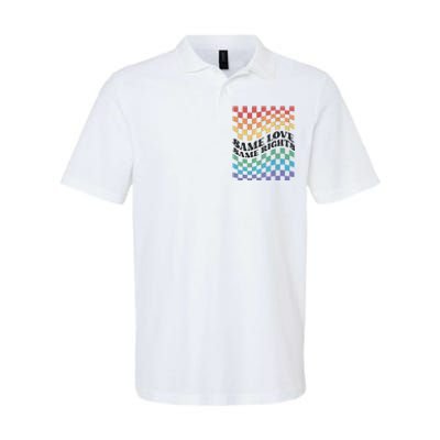 Same Love Same Rights Pride Month Love Is Love LGBTQ LGBT Softstyle Adult Sport Polo