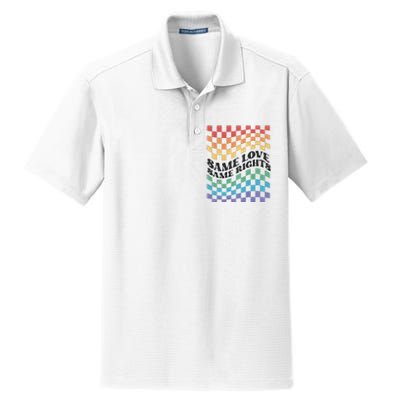 Same Love Same Rights Pride Month Love Is Love LGBTQ LGBT Dry Zone Grid Polo